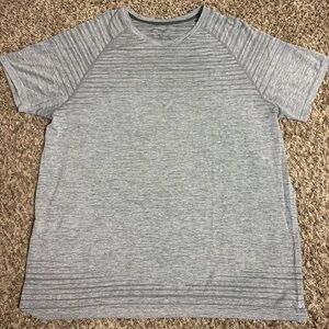 Gray Striped Short Sleeve T-Shirt